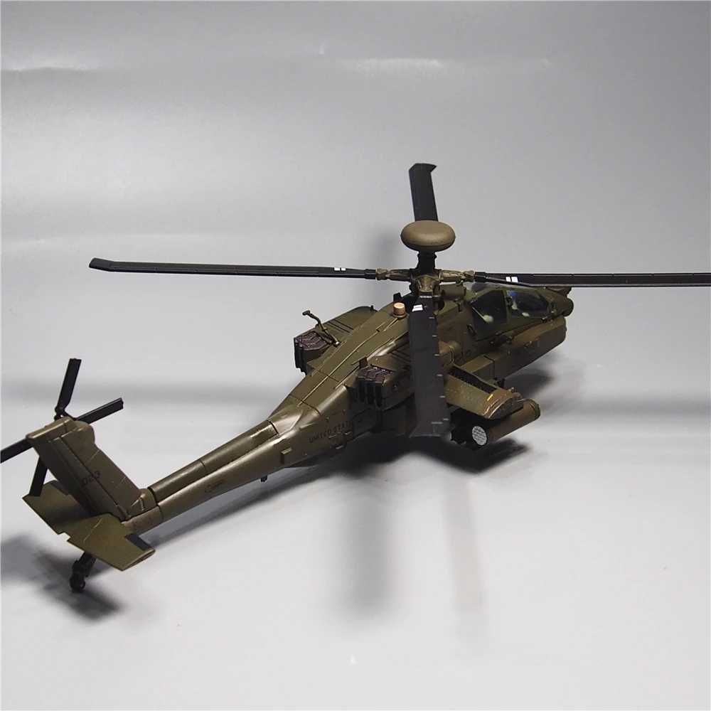 Escala 1:72, modelo de helicóptero armado US AH64 Apache, aleación fundida, juguetes clásicos nostálgicos, regalos de recuerdo, exhibición estática