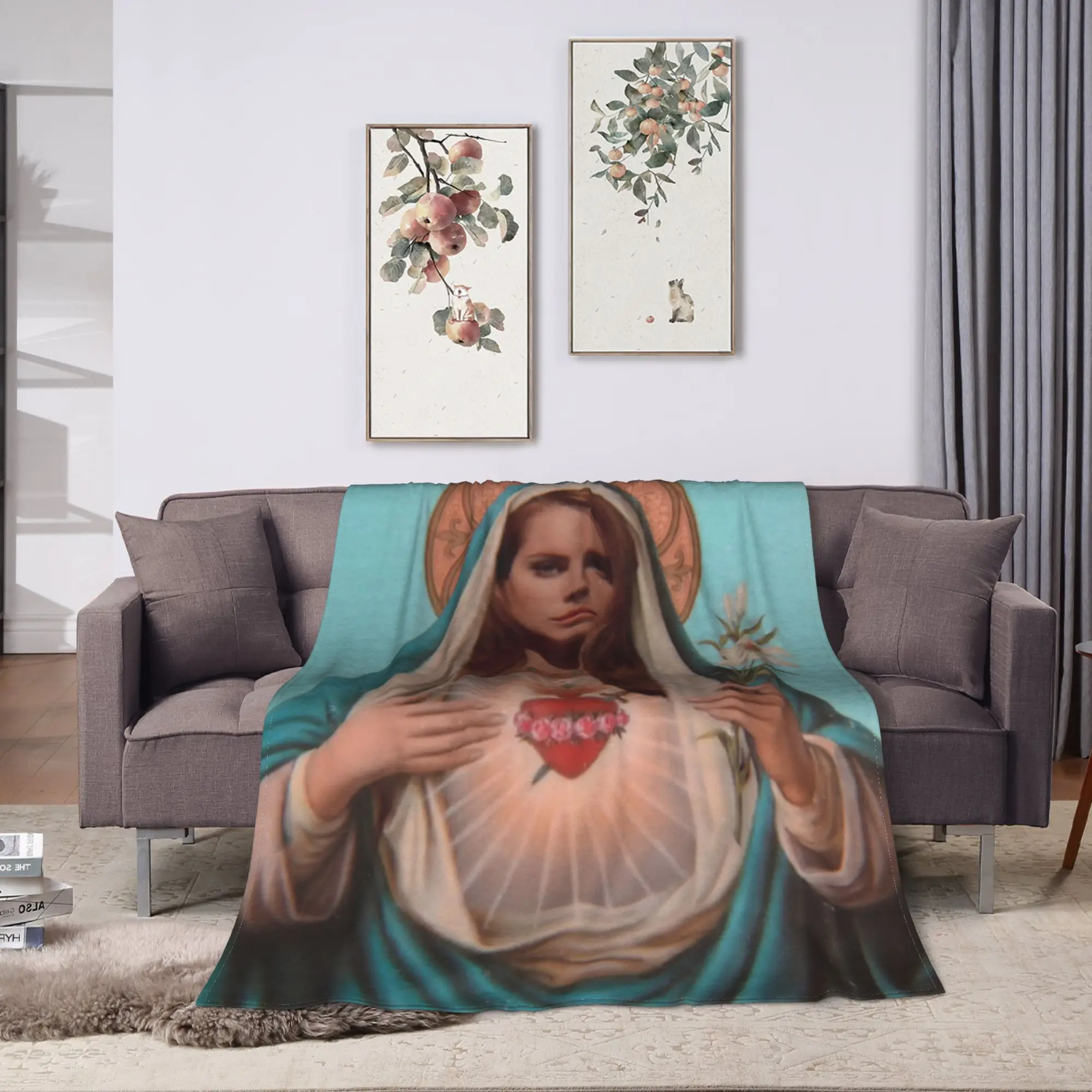 Lana Del Rey Ldr طباعة البطانيات الدافئة الجدة أفخم الفراش يلقي لغرفة المعيشة السفر الفانيلا المفرش غطاء السرير