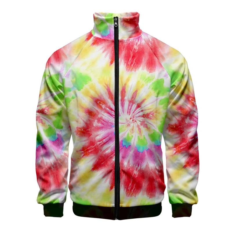 Abstract Tie-dye 3D Printed Zipper Jackets Casual Hoodies Fashion Autumn Spring Sweatshirt Streetwear Clothes Ropa Hombre Coats