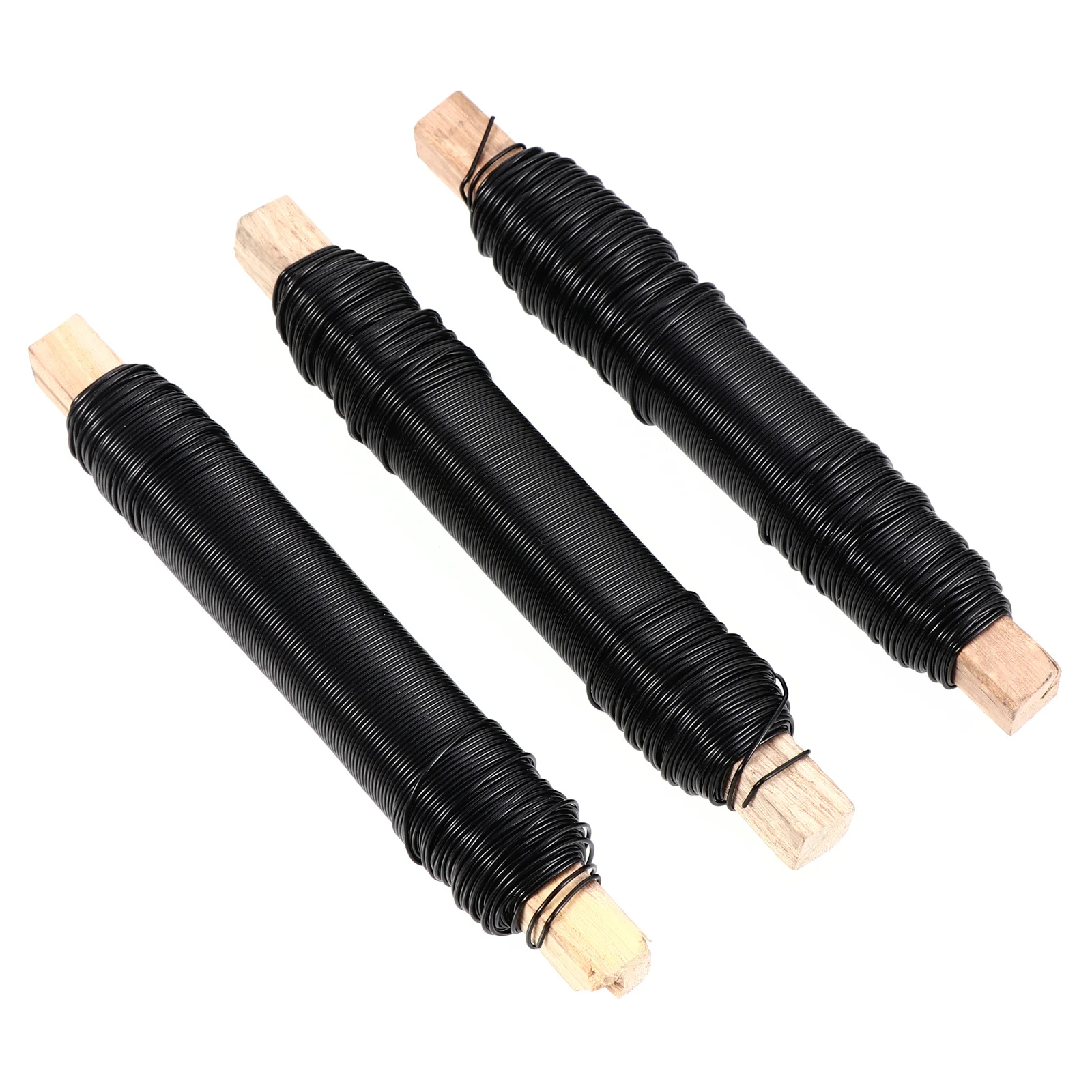 Bouquet de fleurs en fil de fer revêtu, 3 pièces, fils de cravate pour Simulation de tiges de fleurs, projets artisanaux de jardinage, fils de peinture métallique