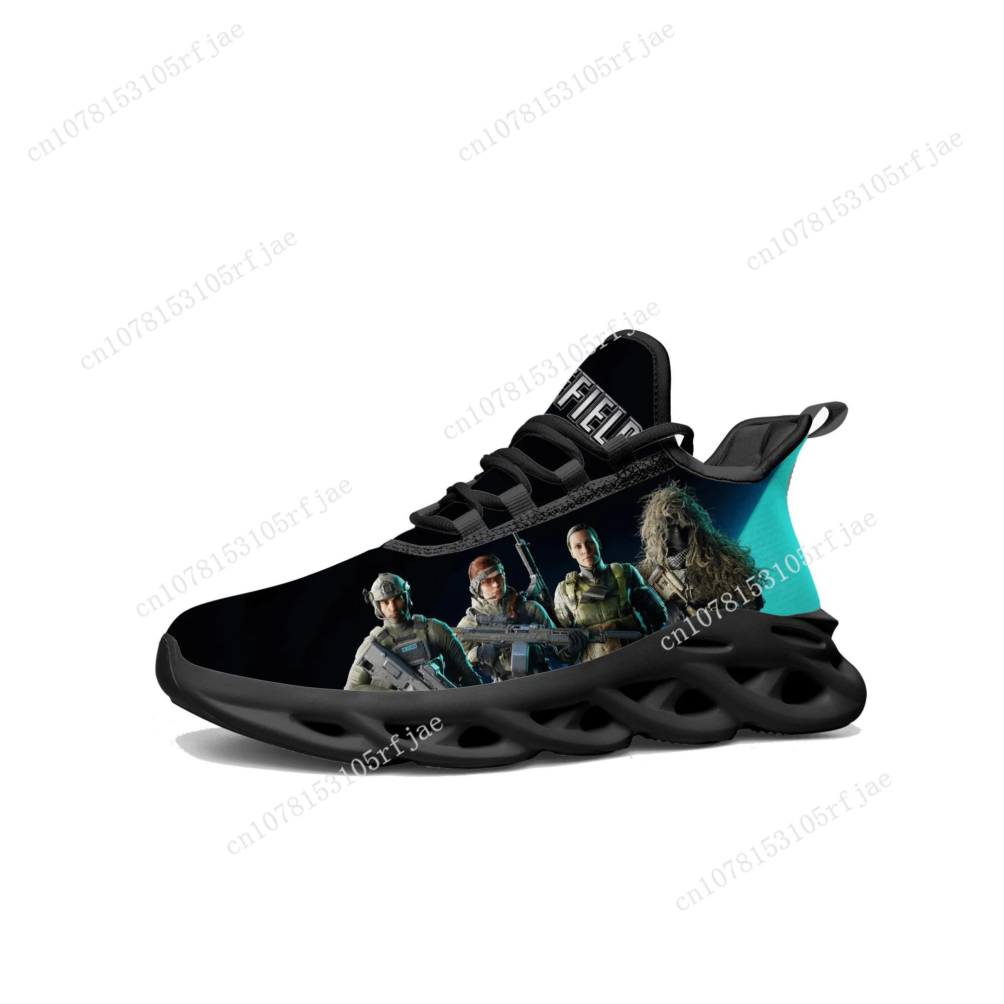 Battlefield Flats Sneakers Cartoon Game uomo donna adolescente scarpe da corsa sportive scarpe stringate su misura di alta qualità