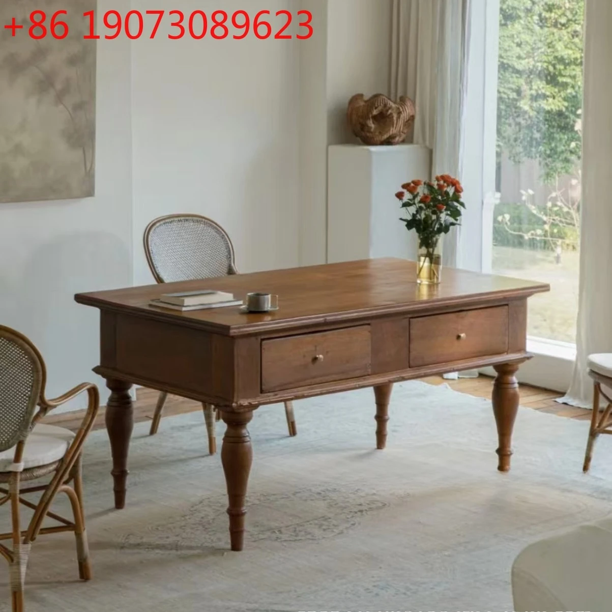

Индонезийский старинный стол в стиле Наньян, ретро-стол из массива дерева, рабочий стол, средневековый длинный обеденный стол