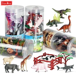 OozDec miniaturowy zestaw do zabawy ze zwierzętami Brinquedo figurka dzika foka dinozaur figurki postaci Zoo urocza zabawka edukacyjna dla dzieci