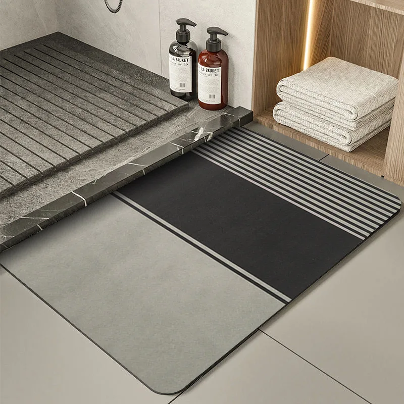 Bathroom Absorbent Floor Mat Diatom Mud Soft Mat Toilet Foot Mat Toilet Door Non-slip Household Quick-drying Bathroom Mat