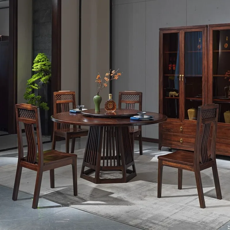 New Chinese style ebony wood solid wood dining table, modern minimalist home decor, small apartment