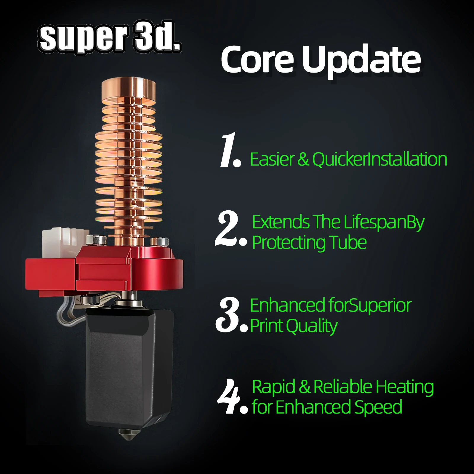 

Модернизированный комплект Hotend для Flashforge Adventurer 5M/5M Pro Hotend AD5M, комплект сопел 280 ℃ Керамический нагревательный блок и сопло из твердой стали
