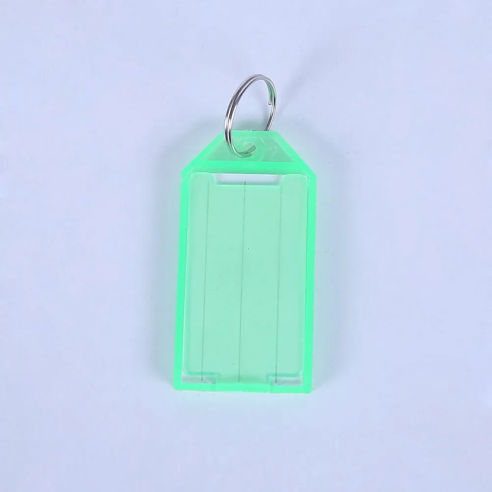 60Pcs Vibrant Plastic Key Fobs Luggage Id Tags Labels Key Rings Writeable Paper Inserts for Keys Luggage Memory