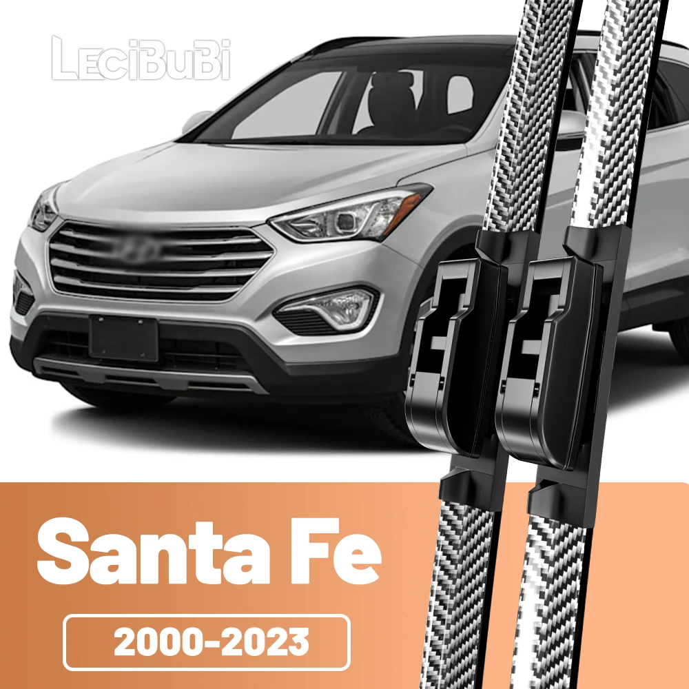 2 stücke Frontscheibe Scheibenwischerblätter Carbon Faser Scheibenwischer Für Hyundai Santa Fe 2000-2023 Sport XL 2007 2008 2012 2013