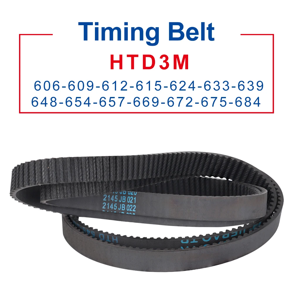 HTD3M Timing Belt Teeth Pitch 3 mm Closed Loop Pulley Belt Length 687/690/696/699/708/711/720/738/741/750/753/768/789/792 mm