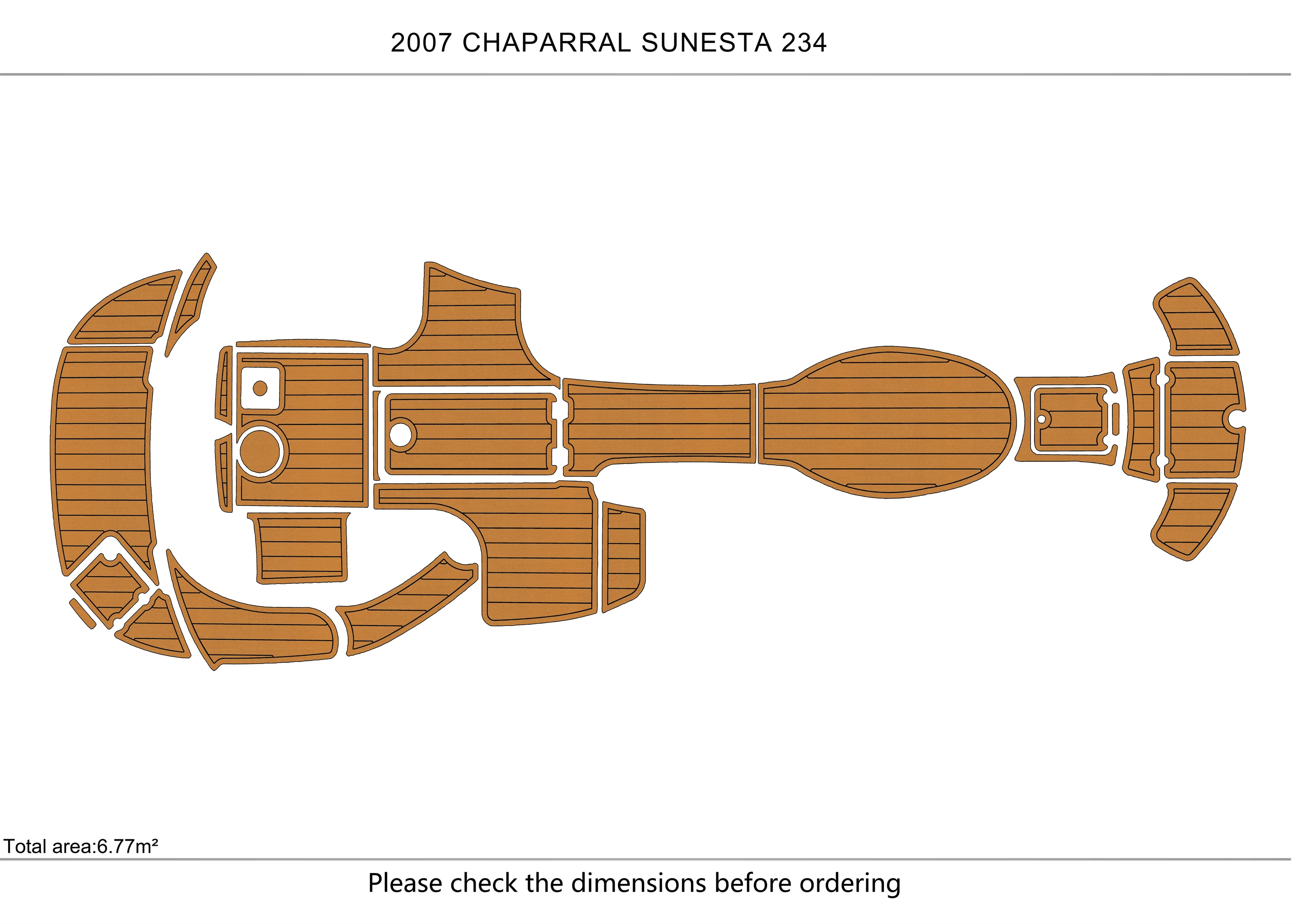 Eva foam Fuax teak seadek marine floor For 2007 CHAPARRAL 234 SUNESTA Cockpit Swim platform bow 1/4