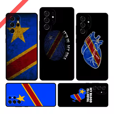 Congo Flag Phone Case For Samsung Galaxy S20 FE S21 S10 S23 Plus S24 S22 Ultra Coque Note20 Note10 S9 S8 Cover Capa