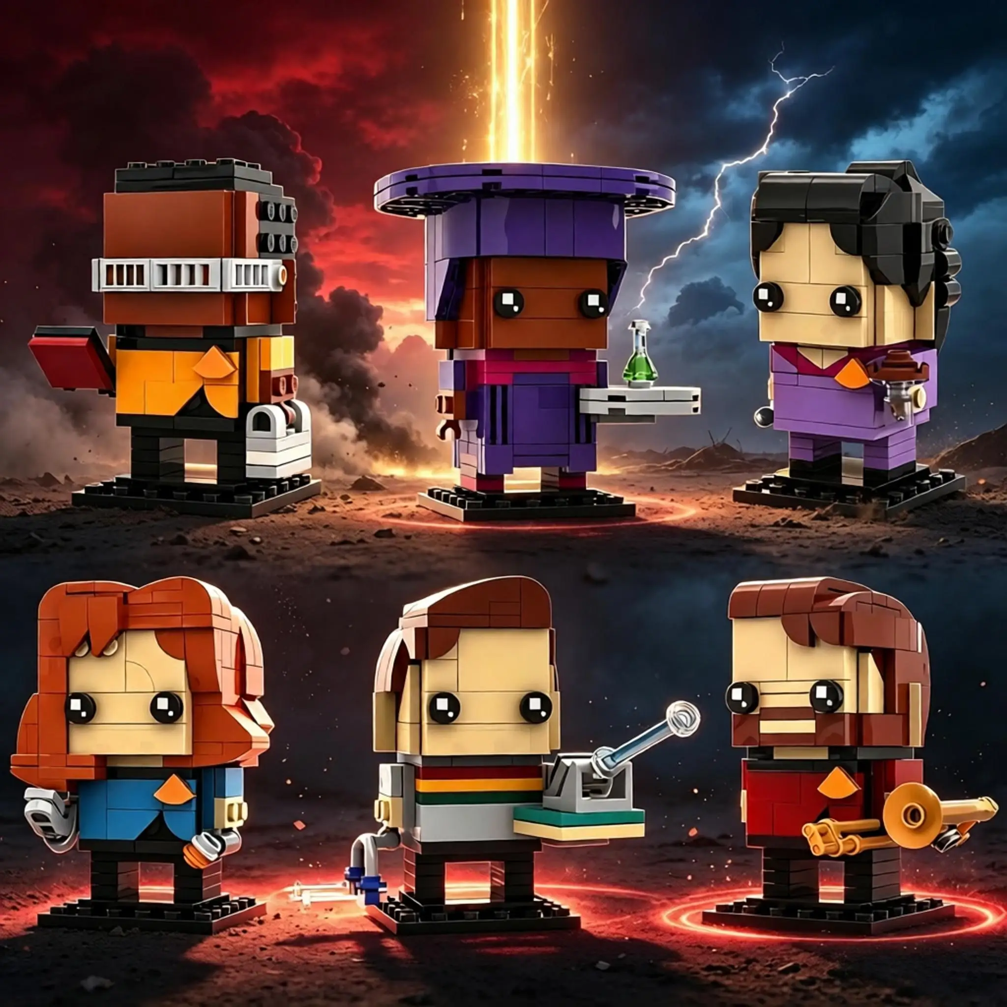 MOC Square Head Interstellar Exploration Enterprise Next Generation of Characters Model Bricks Toys Festival Gift Creative Idea