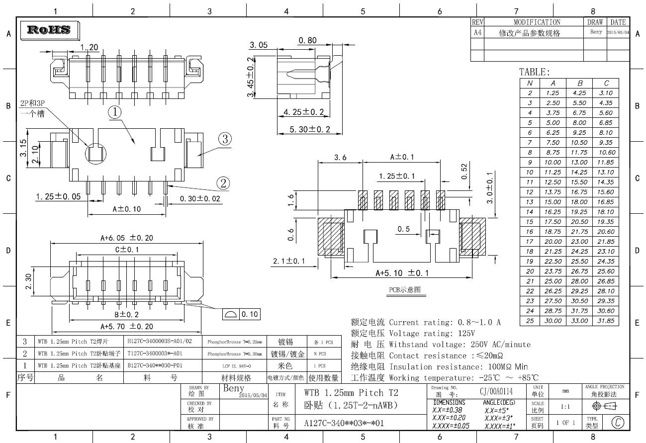10 STKS/DF13A-2P-1.25H DF13A-3P-1.25H DF13A-4P-1.25H DF13A-5P-1.25H DF13A-6P-1.25H DF13A-7P-1.25H DF13A-8P-1.25H