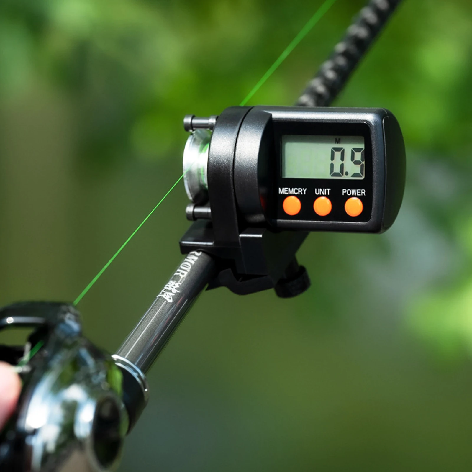 Electronic Roller Type Line Counter Dual Direction Spinning Reel 0.1m Precision 5-17mm Clamp Backlight