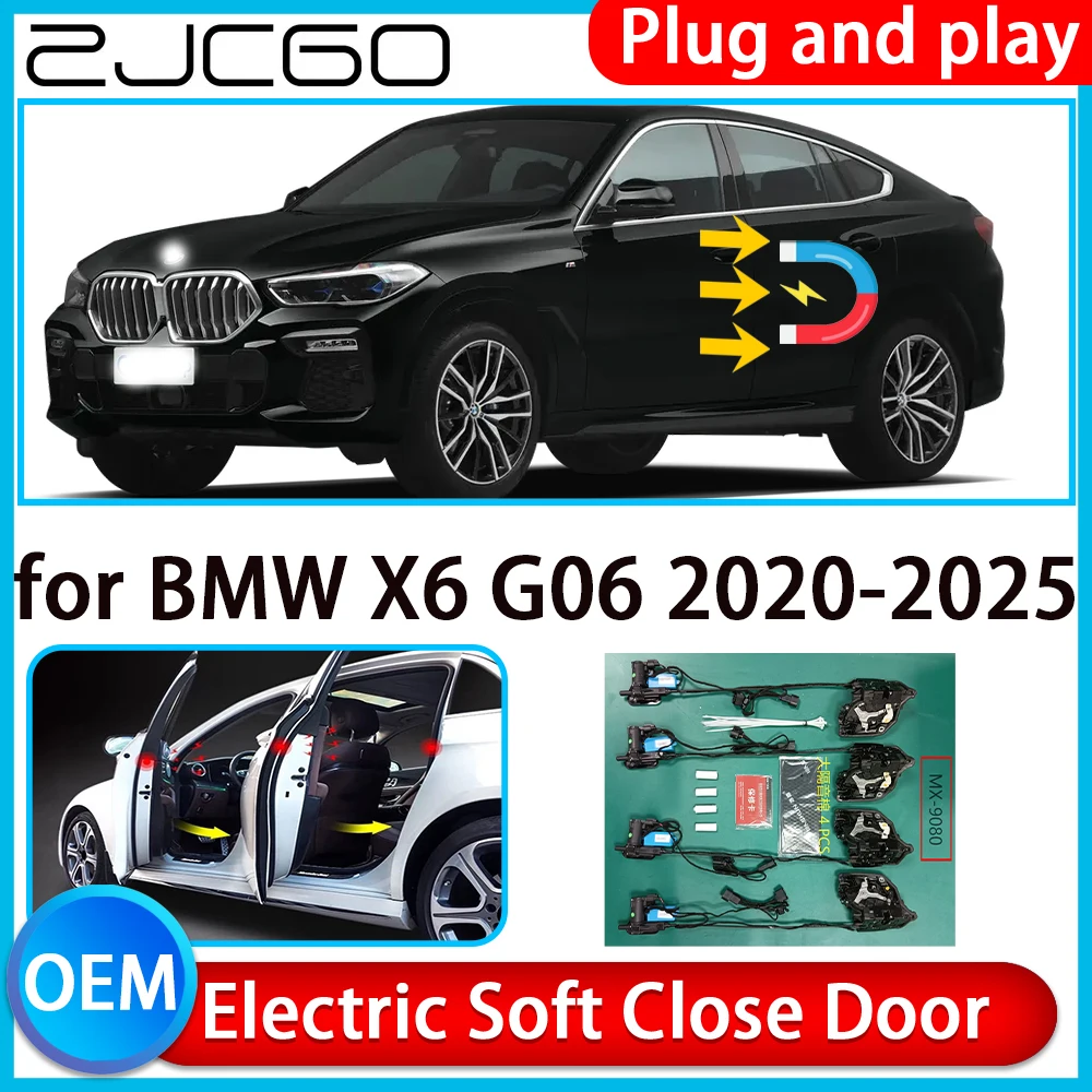 

ZJCGO for BMW X6 G06 2020-2025 Auto Pull Car Soft Close Kit Door Power Latch Electric Door Catch Soft Closing Assist