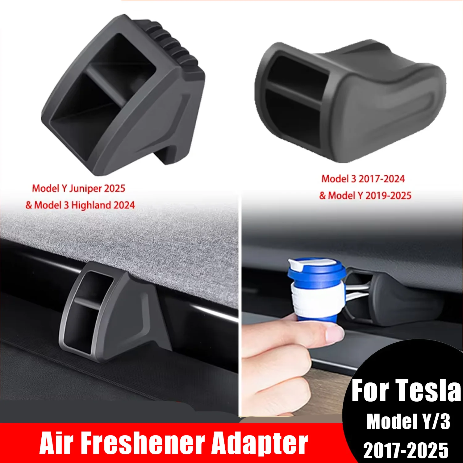 2PCS Air Freshener Adapters for 2017-2025 Tesla Model Y Juniper & Model 3 & 3 Highland Air Vent (Air Freshener not Included)