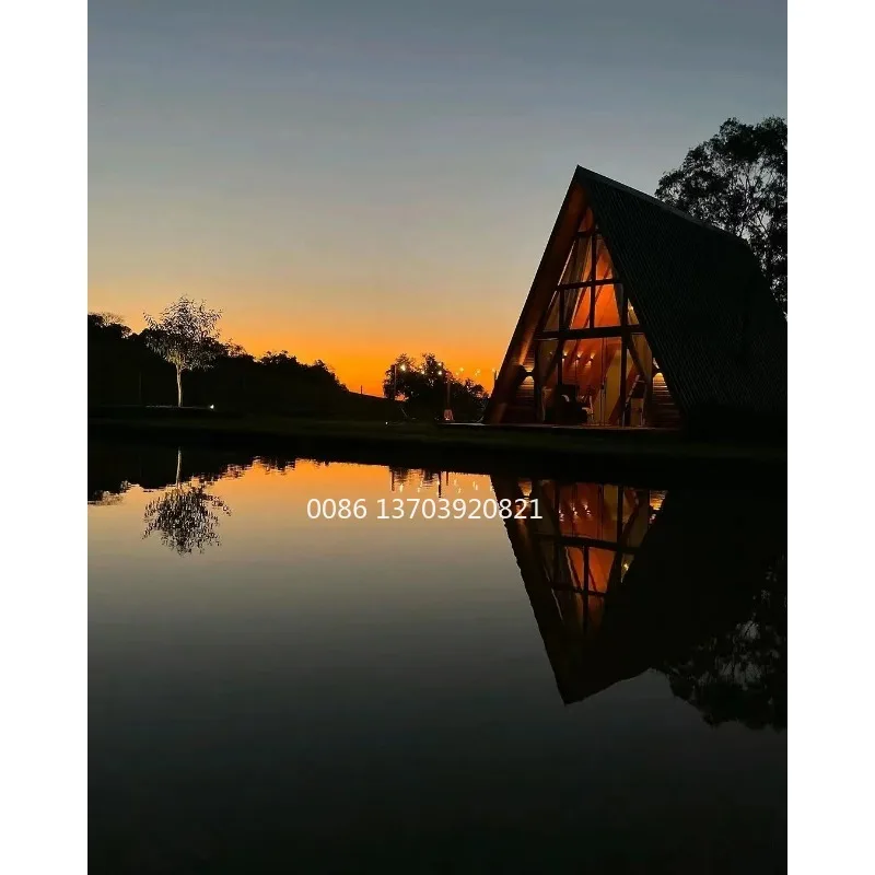 Hotel Mewah Perumahan Kayu Populer Rumah Kecil Modular Rumah Prefab di Hutan