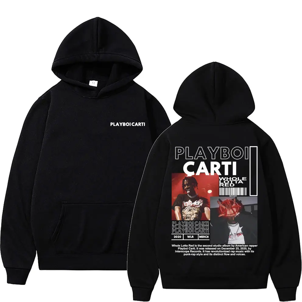 

Rapper Playboi Carti Whole Lotta Red Album Graphic Hoodie Men Hip Hop Vintage Hooded Sweatshirt Male Fleece Oversized Hoodies