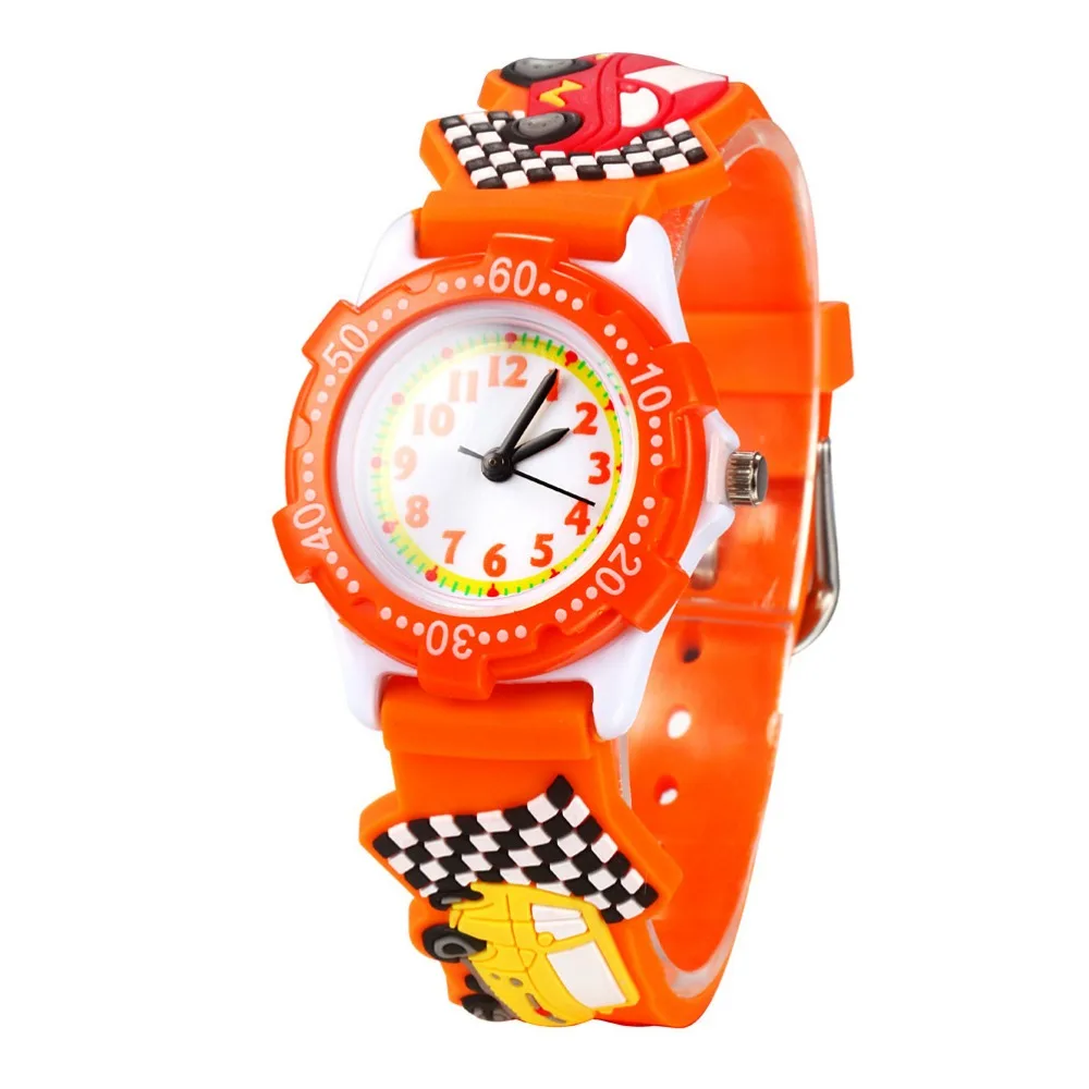 New Kids Watches 3D Cute Cartoon Car Waterproof Silicone Children Toddler Wrist Watch for 2-12 Year Girls Boys Child Clock Gifts