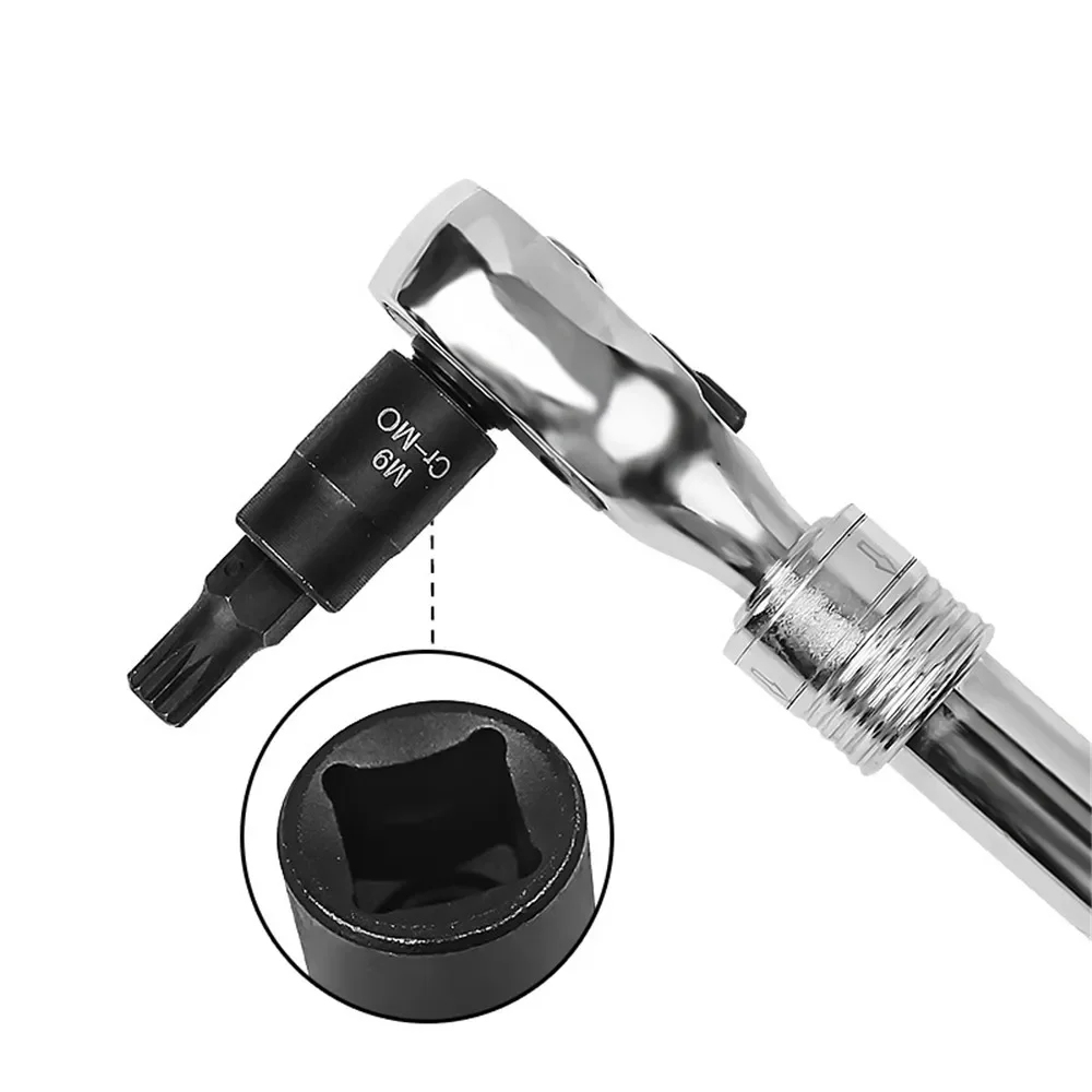 10PCS Professional 3/8'' Hex Socket Screwdriver Set Manual Mechanic Socket Bit Kit with Storage Box for Machine Shop