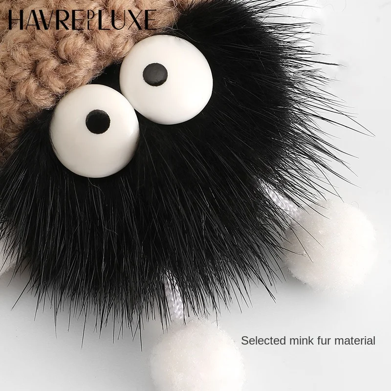 HAVREDELUXE Small Coal Ball Bag Pendant For Longchamp Bag Doll Lanyard School Bag Doll Car Key Chain