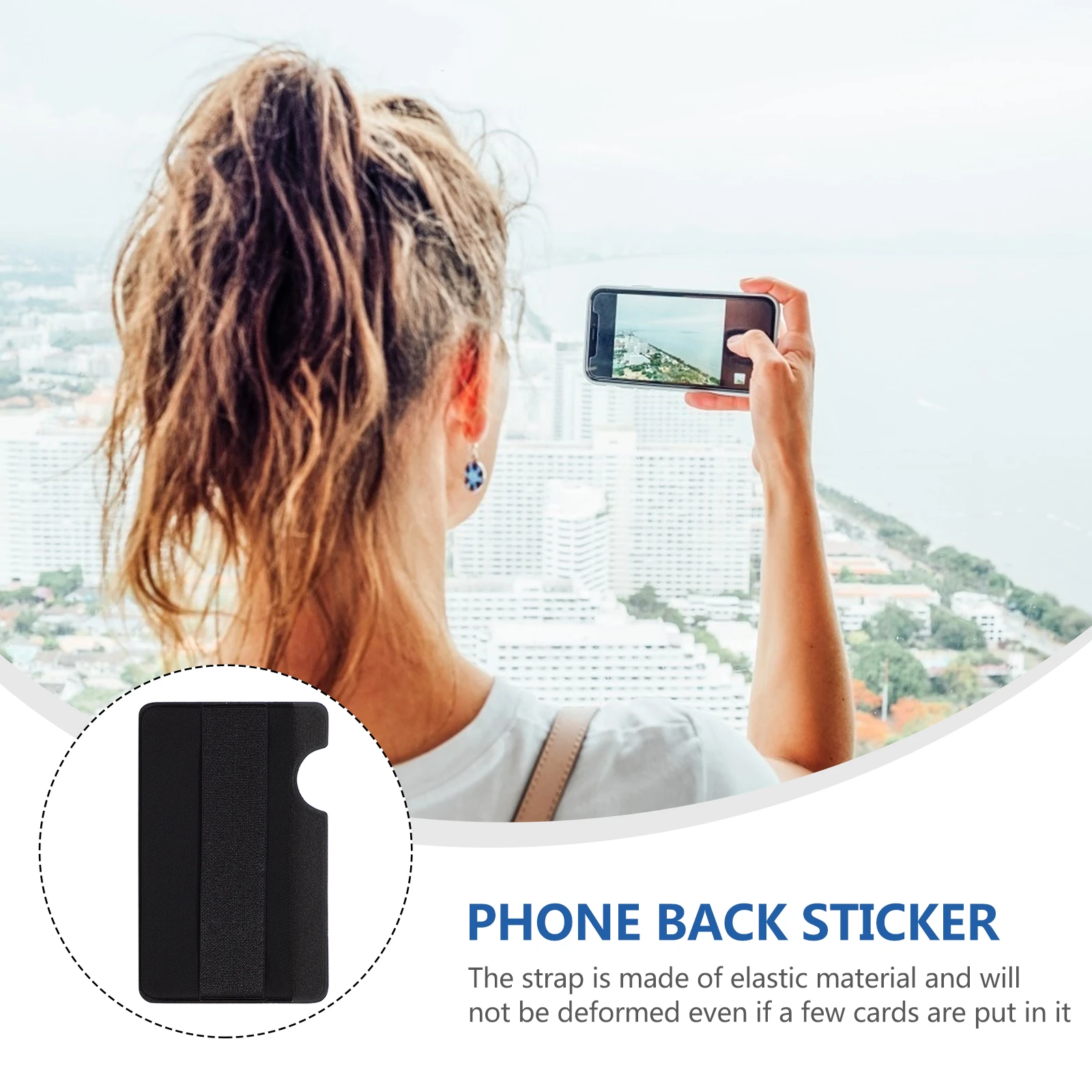 

Mobile Phone Card Holder Wallet Case Black Durable High Quality Suitable Most Phones Sticker Bus Bank Cards Pouch