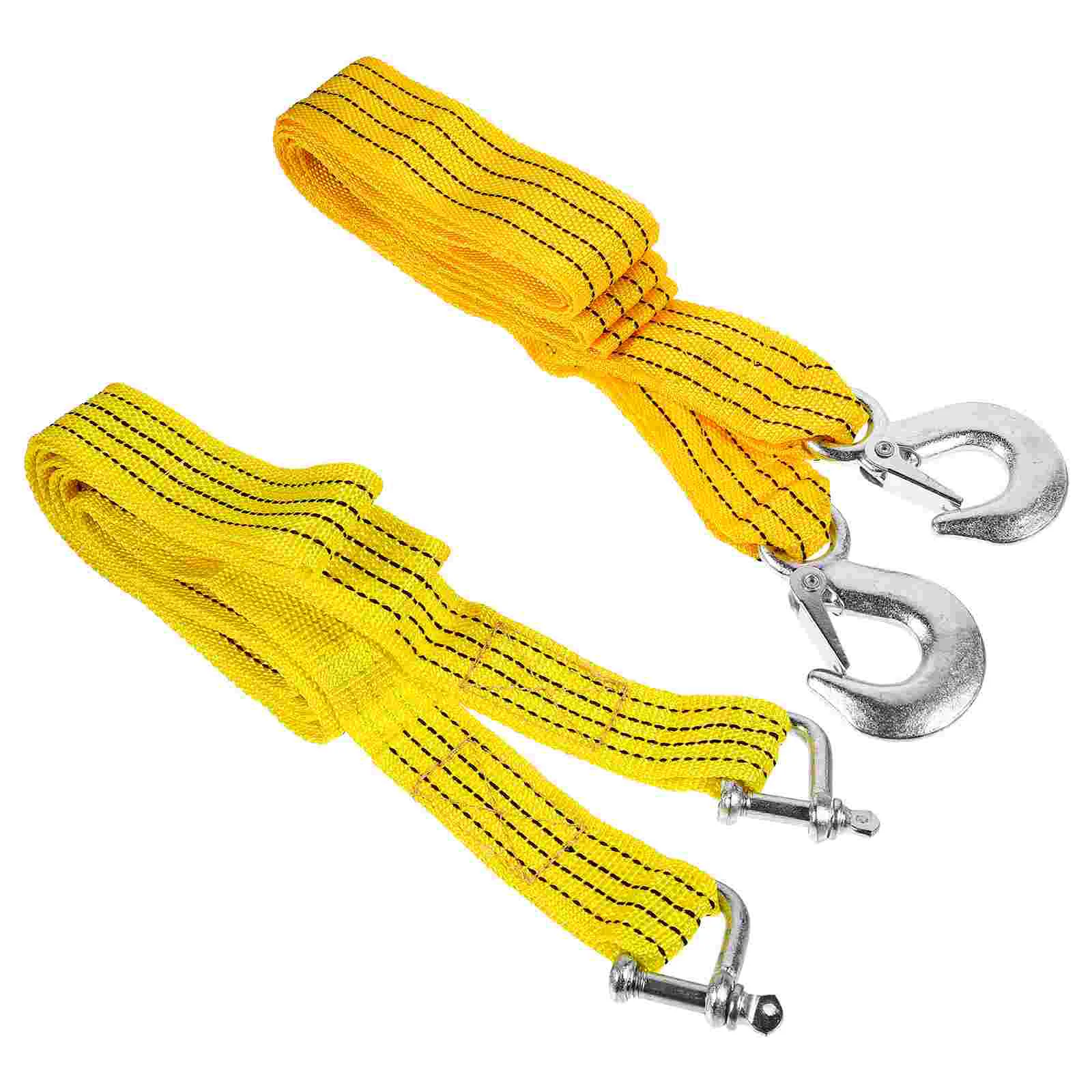 

2 Pcs Tow Rope Car Strap Cars Automotive Traction Powerful Vehicle Trailer with Hook