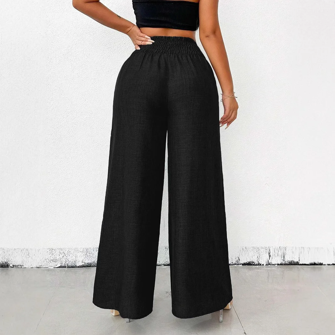 2025 nouveau Faion taille haute pantalon à jambes larges vêtements pour femmes rétro Agel transfrontalier Sle pantalons longs pour dames