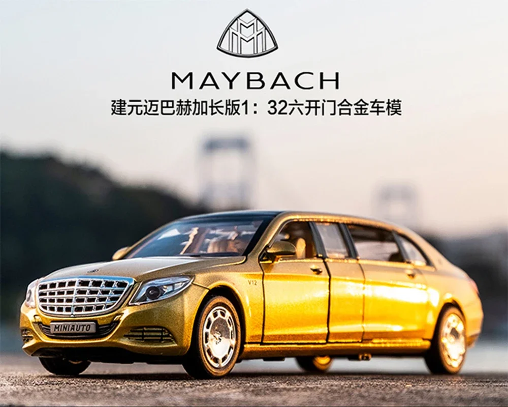 

1:32 Mercedes Benz S650 Alloy Car Model Car Diecast Metal Long Car Toy With Sound Light Kids Toy Vehicles For Boys Gifts