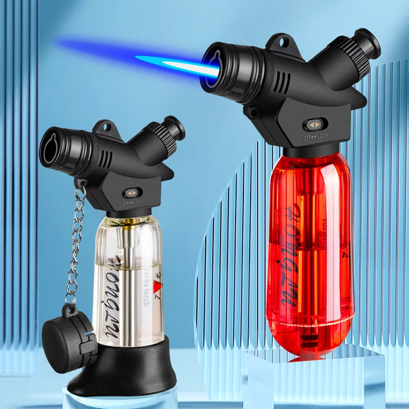 

Windproof Turbo Jet Lighter with Visible Butane Gas Window for Cigars Pipes Lighter Cigarettes Outdoor Camping Ignition Tool