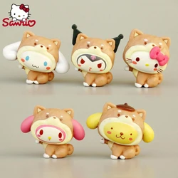 Sanrio Anime Figure 5Cm Cinnamoroll Melody Pachacco Pom Pom Purin Kuromi Mini Suit figurine giocattoli da collezione invia un regalo