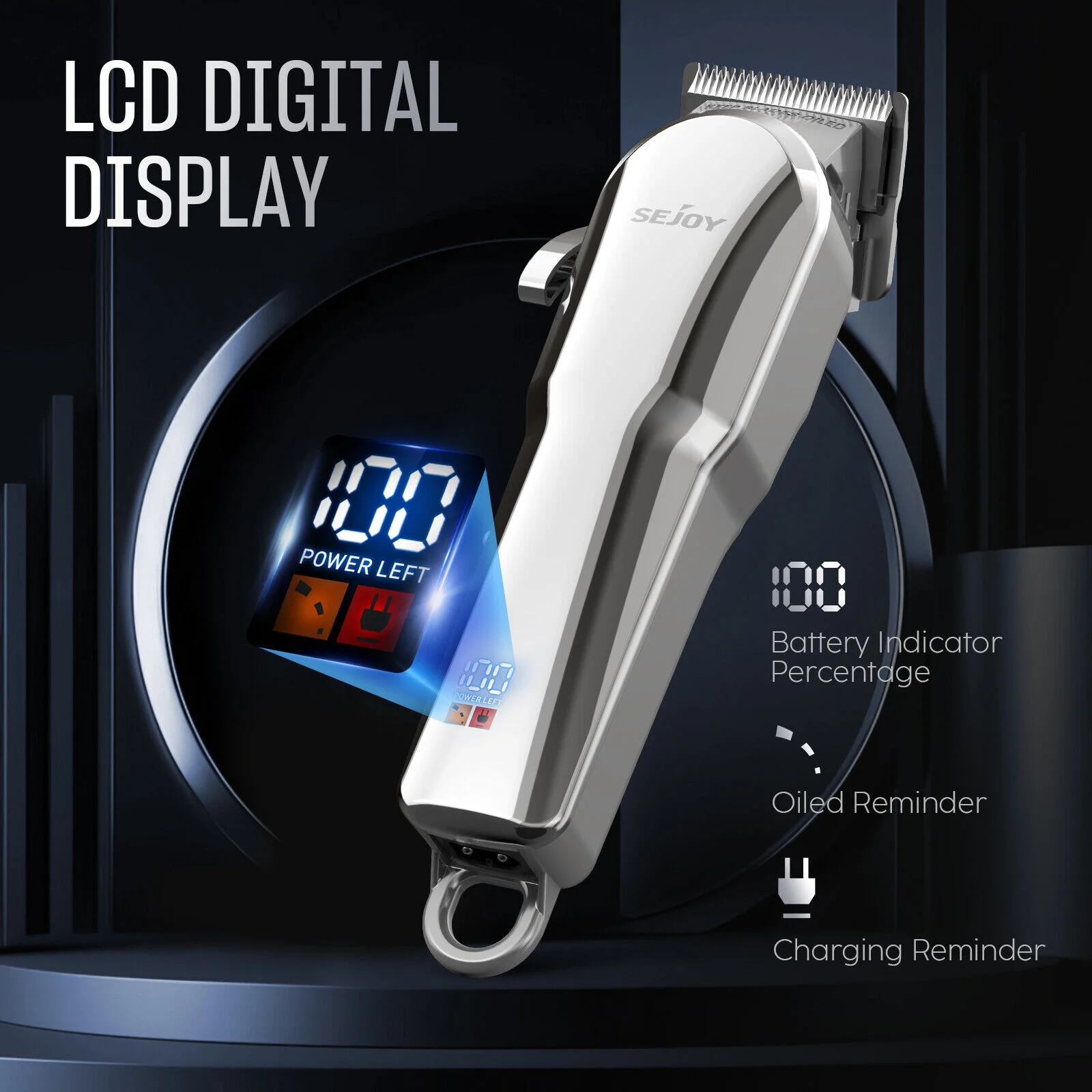 Sejoy Professional Hair Cutting Machine Hair Cutting Kit Cordless Barber Clipper Set with LED Display Hair Clippers for Men image 2