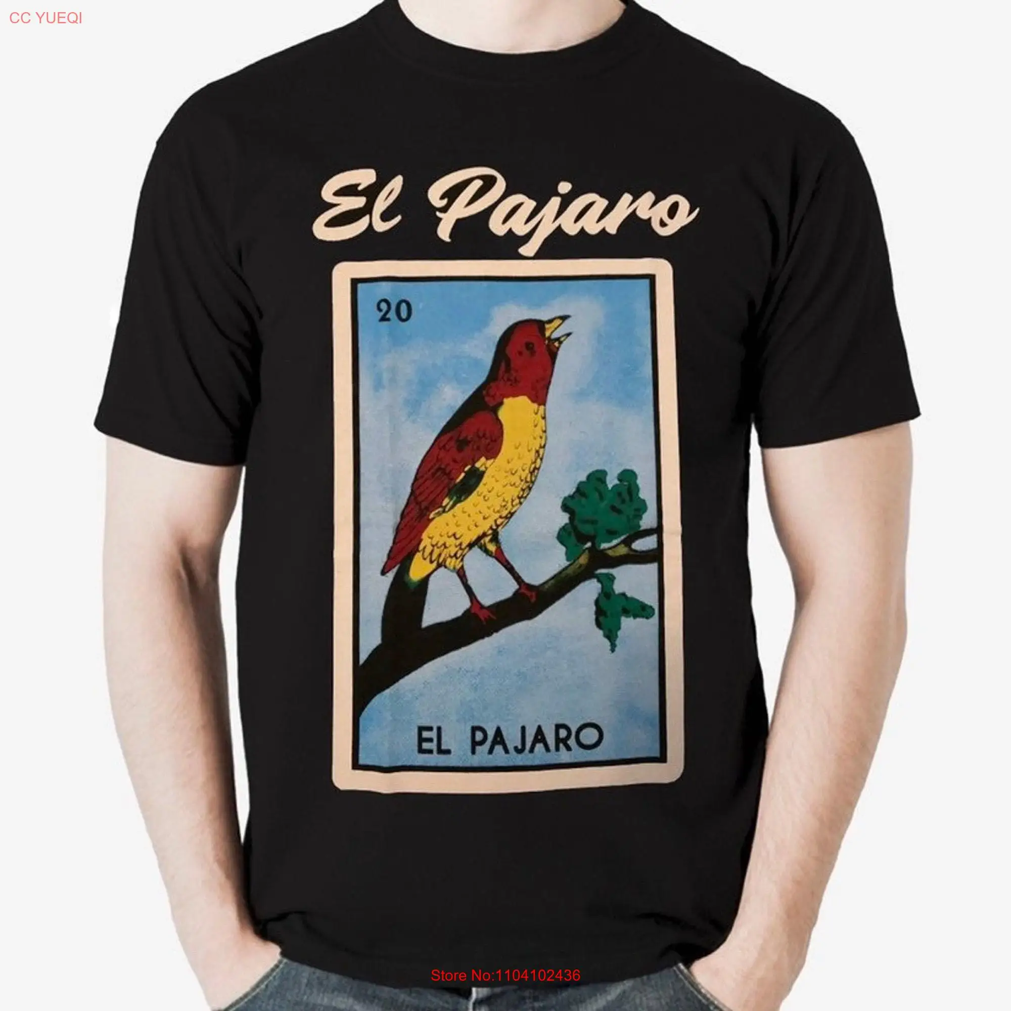 El Pajaro Bird Loteria Mexican Bingo Men's T Shirt long or short sleeves