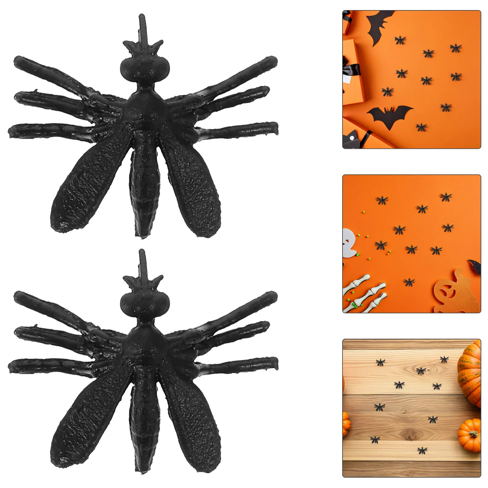 

200 шт. пугающих декоративных муляжей комаров для Хэллоуина, реалистичные пластиковые насекомые для вечеринок в помещении и на улице, для розыгрышей и веселья