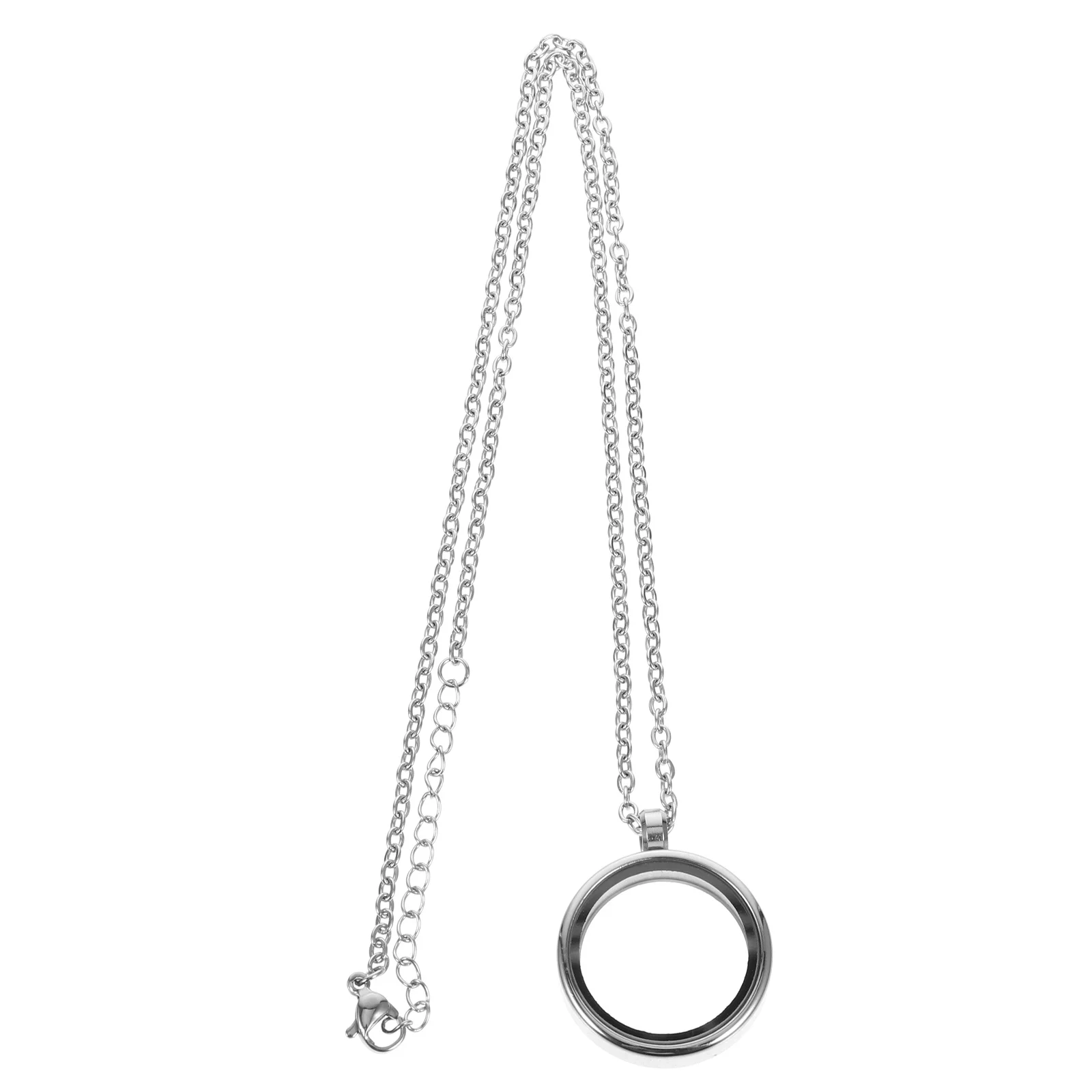 Stainless Steel Round Locket Pendant Clear Glass DIY Jewelry Making Charm for Memory Keepsakes Pet Hair Memorial Wedding Bouquet