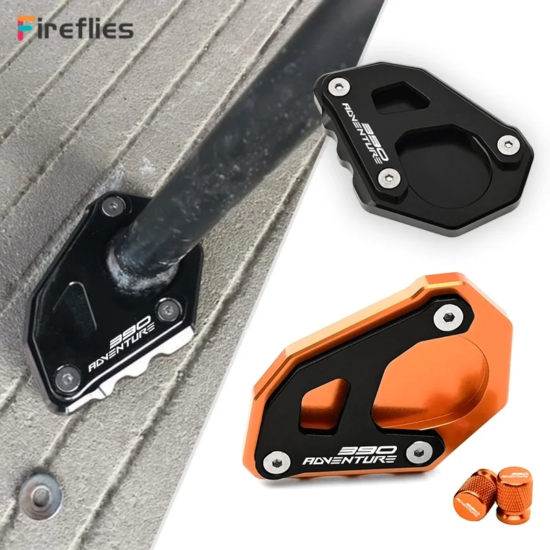 

Для KTM 390 ADVENTURE 2019 2020 2021 2022 2023 мотоциклетная подставка с ЧПУ, боковая подставка, увеличенная удлинительная пластина, колпачки клапанов шин