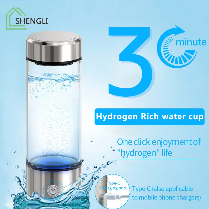 

Hydrogen Water Bottle,Portable Hydrogen Water Bottle Generator for Home Office Travel Daily Drinking High Concentration