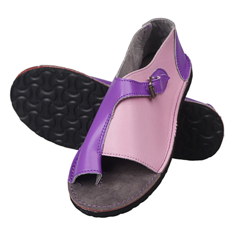 Mulher confortável sapatos lisos plataforma plana senhoras casual dedo do pé grande correção sandálias ortopédico bunion corrector flip flop