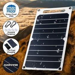 Portable 30W Solar Panel Waterproof Outdoor Solar Charging Panel USB Type C For Camping Hiking Phone Power Bank Supply