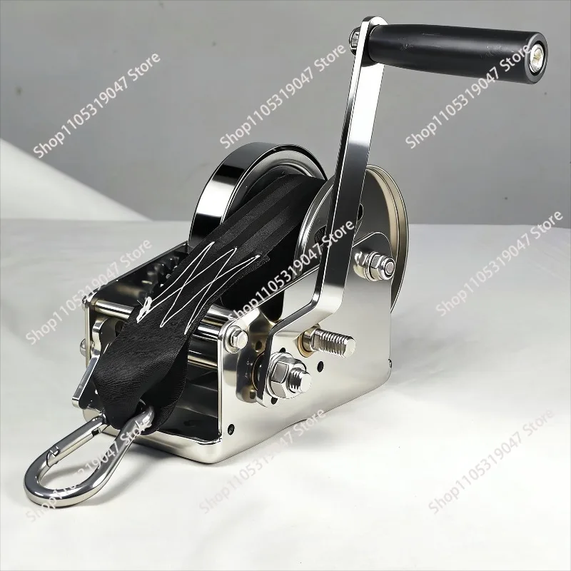 304 Stainless Steel Hand Winch with Self-Locking, 1200-2600LBS Manual Trailer Winch for Boat, ATV & Jet Ski view 2