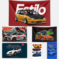 90x150CM 3X5Ft JDM CAR Flag Polyester Printed Racing Banner Garage or Outdoor For Decoration