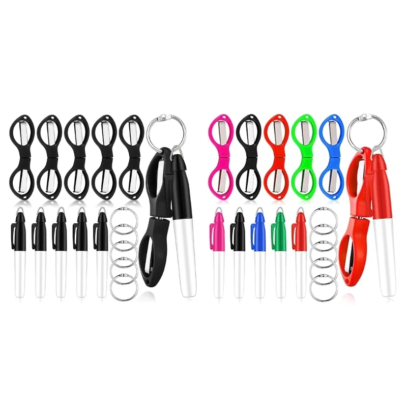 15Pcs/pack Multipurpose Fine Pointed Nurse Pen Marker Folding Safety Scissor D5QC