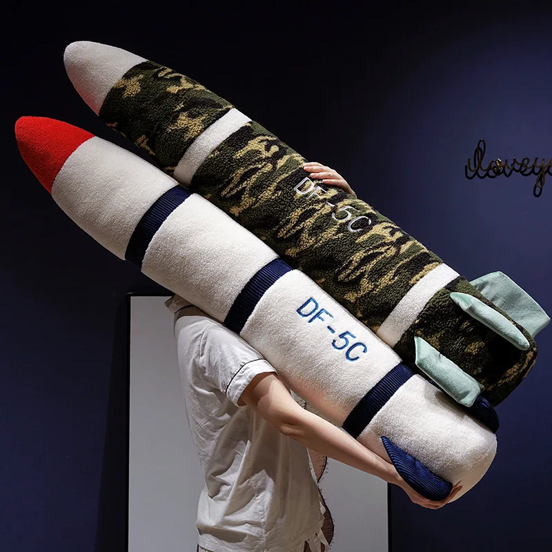 Lifelike Rocket Missile Model Plush Toy Dongfeng Missile Throw Pillow DF-5C Plush Toy Military Enthusiast Collection Boy Gift
