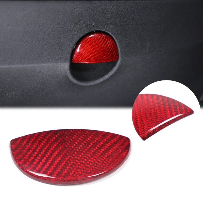 

Glove Box Handle Trim Sticker Real Carbon Fiber Glove Compartment Switch Decal Car Accessories For Fiat 500 312 2007-2026
