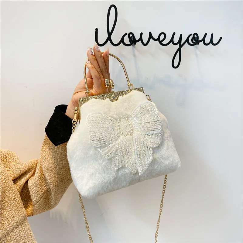 Winter Chain Women Shoulder Crossbody Bags Vintage Women\'s Handbags Purses Bags Fashion Women Shell Lock Bag Hand Bag