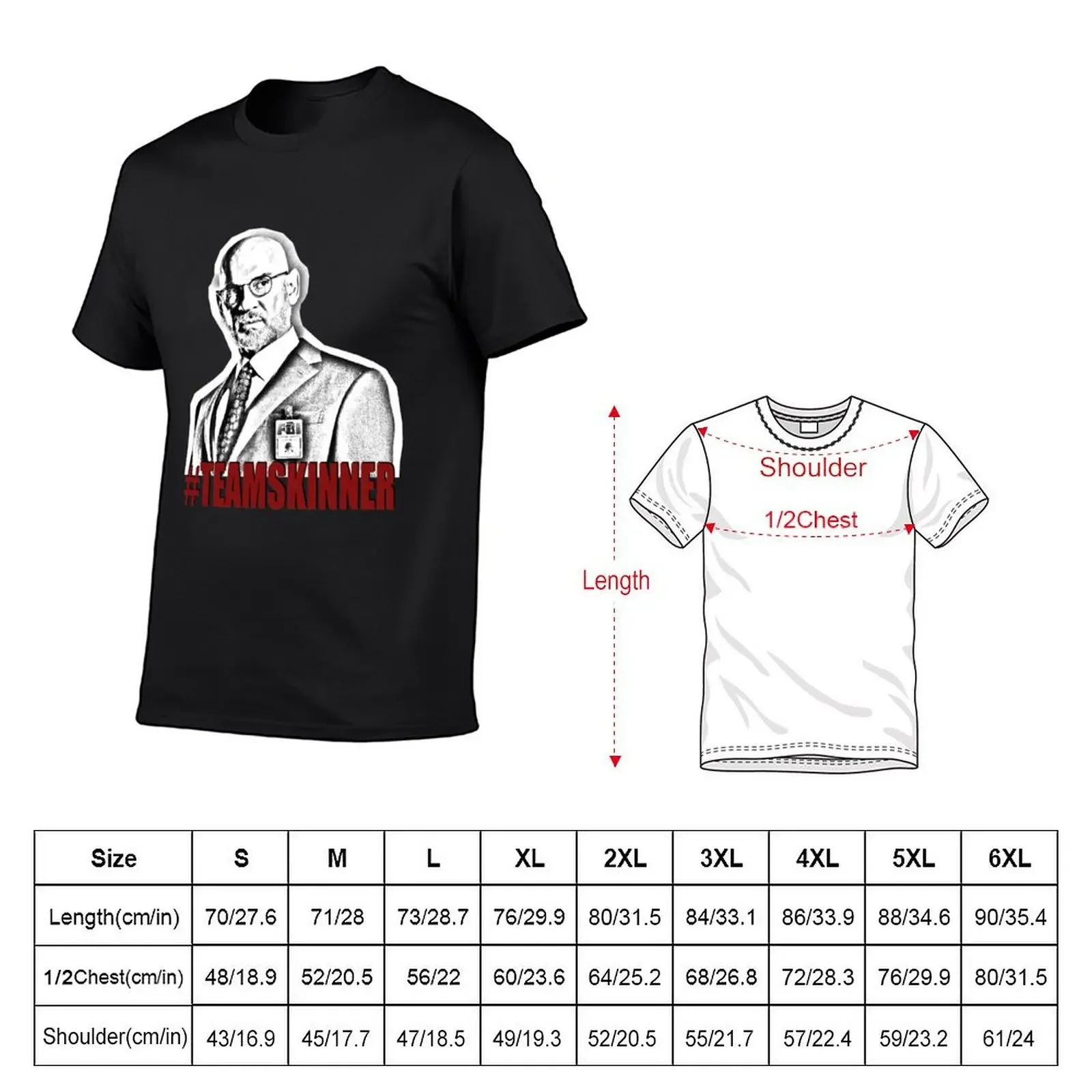 The X-Files Walter Skinner Sketch T-Shirt summer clothes oversized big and tall t shirts for men