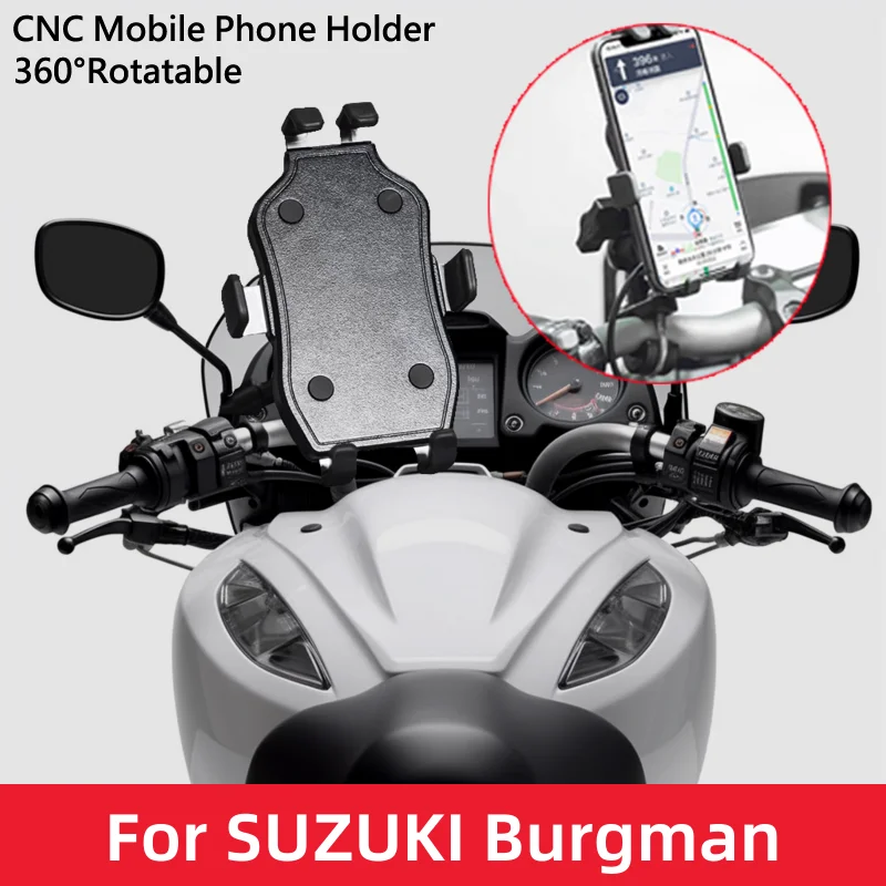Für suzuki burgman an400 an650 eine skywave motorrad cnc lenker handy halter gps halterung