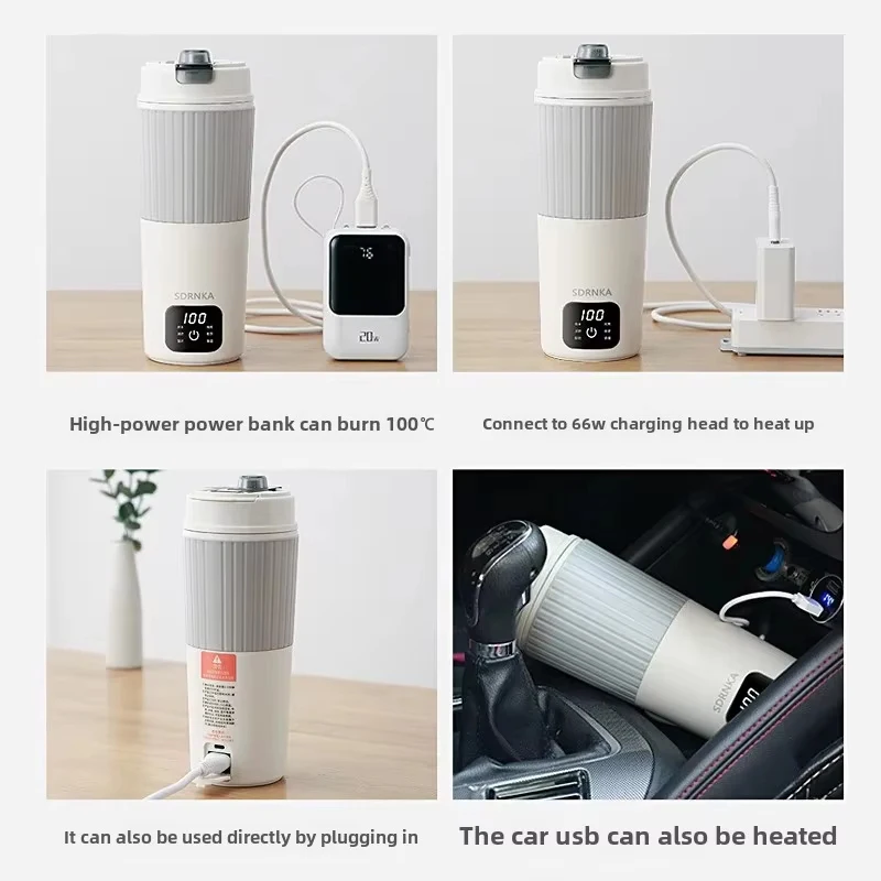 Портативный электрический чайник 650 мл, чашка для кипячения воды, термопот, умный чайник, чайник с регулировкой температуры и светодиодным дисплеем