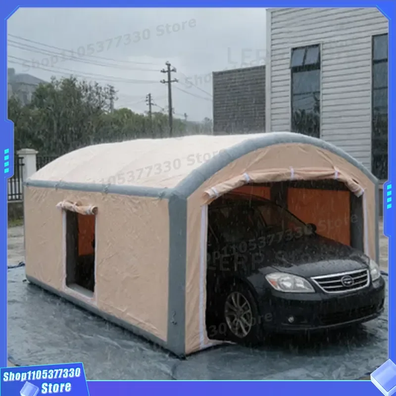 Portable Inflatable Car Tent All Weather Protective Cover Anti Hail Rain Snow UV Resistant Garage Shelter for Vehicle Storage