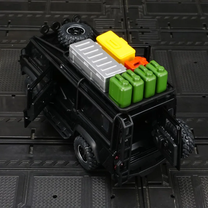 1:32 Land Rover Defender Van Renderings Van Legierung Automodell Akusto-Optik zurückziehen Geländewagen Kinderspielzeug Geschenk